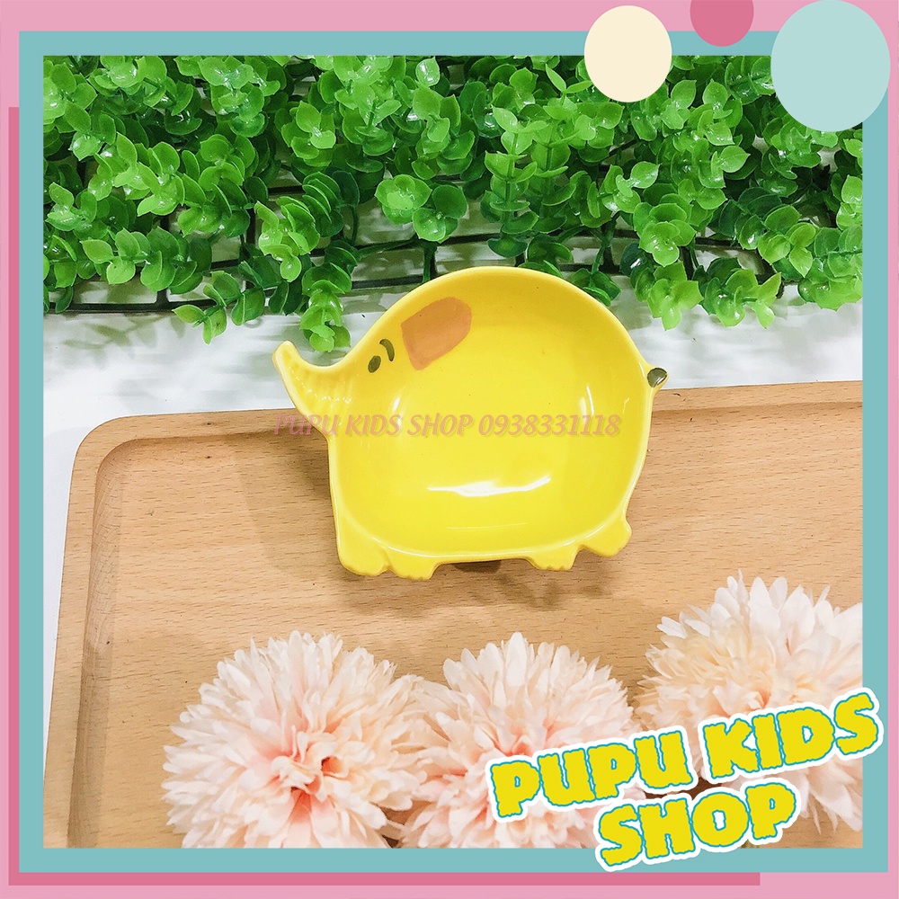 Bát Sứ Ăn Dặm Kiểu Nhật, Đĩa Sứ Trang Trí Hình Voi Mini - PUPU KIDS SHOP