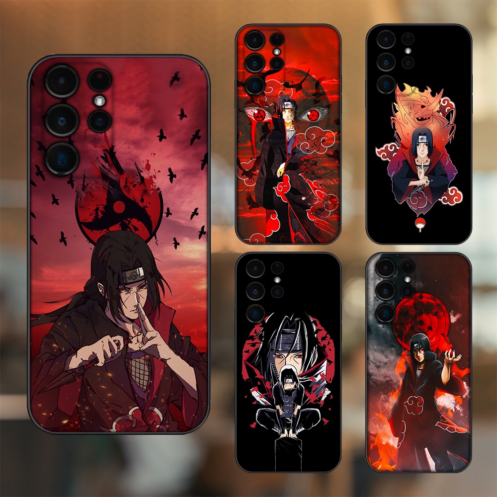Ốp lưng Samsung S21 Ultra, S22 Ultra viền đen in hình Uchiha Itachi Naruto