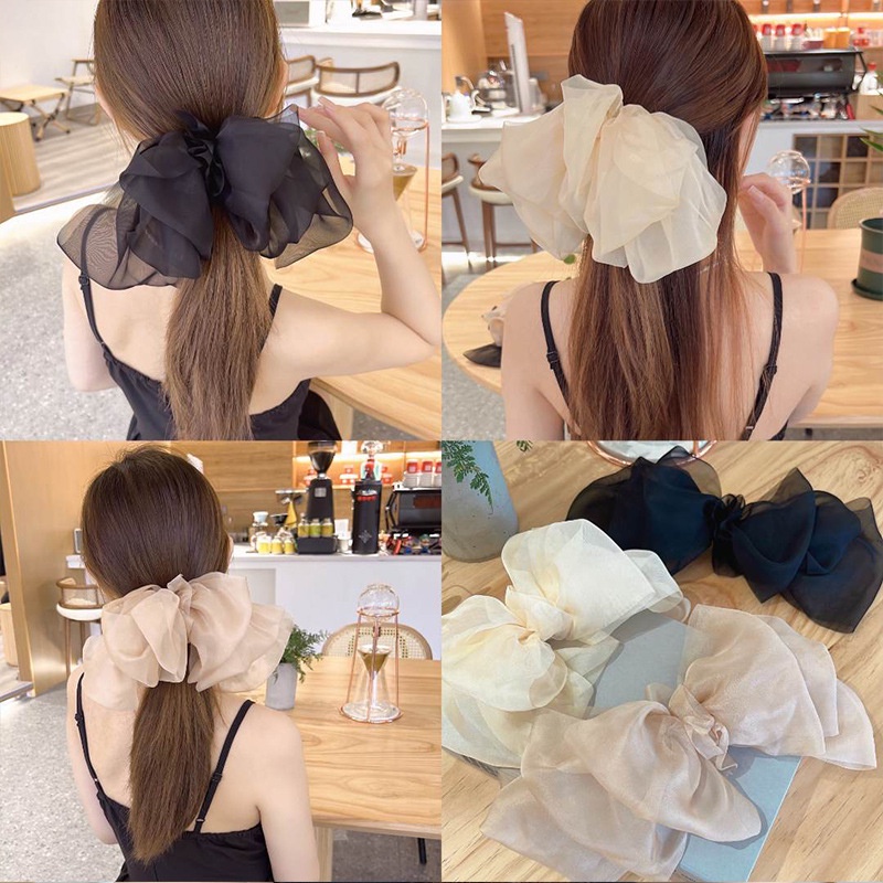 Kẹp Tóc Lưới Hình Nơ Thời Trang Hàn Quốc Cổ Điển Dành Cho Nữ