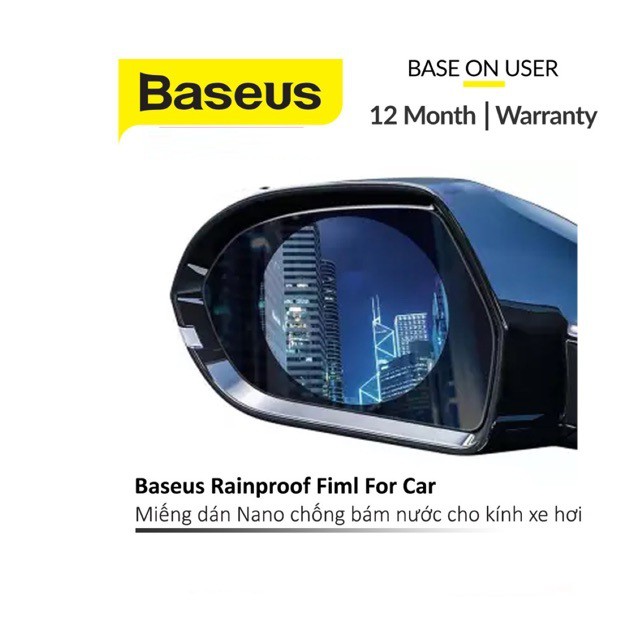 Miếng dán nano Baseus Rainproof Fiml For Car 0.15mm chống bám nước cho kính hậu xe hơi