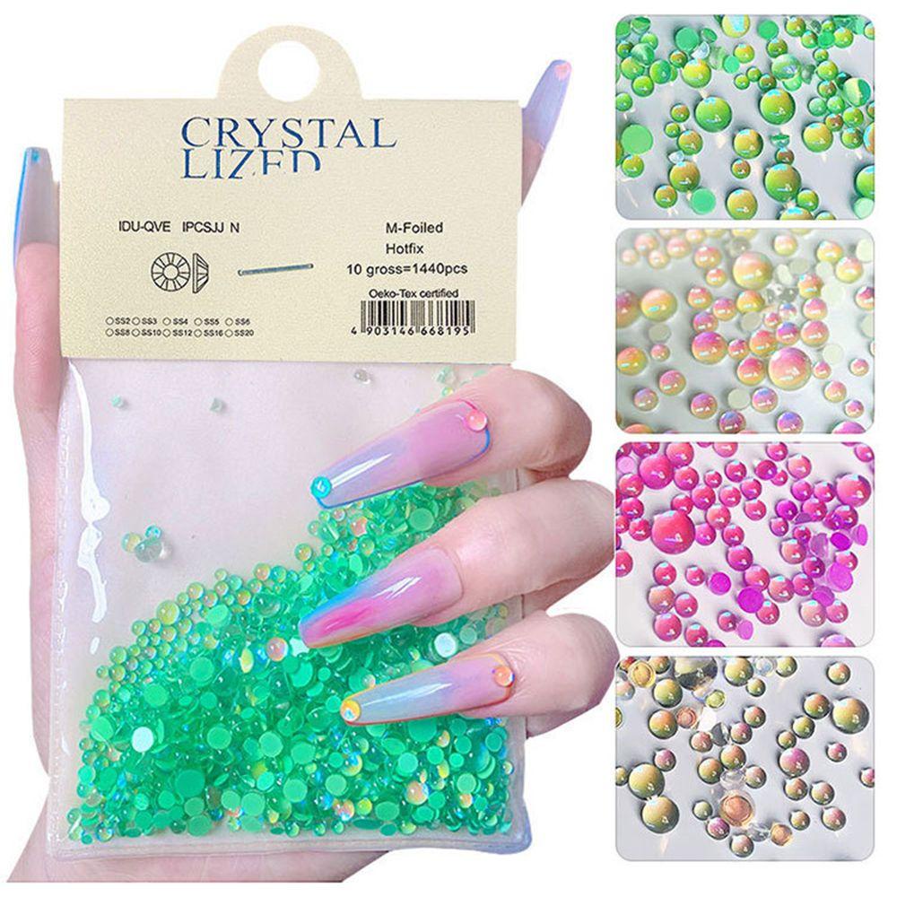 Set 1440 Phụ Kiện Trang Trí Móng Nghệ Thuật|Đá Đính Móng Nhiều Màu Thời Trang