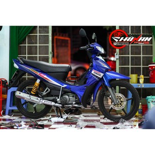 Tem trùm xe jupiter R Xanh Trắng Đỏ