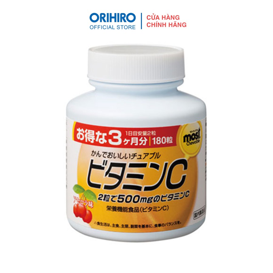 Viên nhai bổ sung Vitamin C Orihiro Most Chewable 180 viên