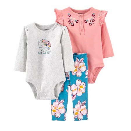 CHỌN MẪU Body chip dài tay cho bé gái xuân hè,bộ áo liền quần bodysuit cổ tròn, cài vai (k kèm legging, yếm, váy) DG001