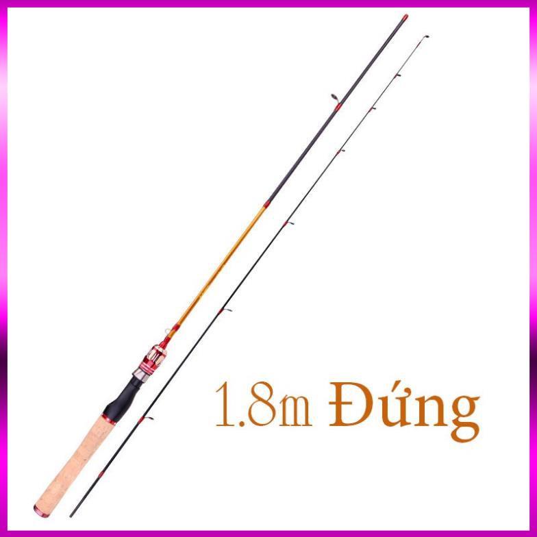 ⭐ Bộ cần lure máy đứng 1m8 + máy Deukio kim loại + sét phụ kiện câu lure B-UL5