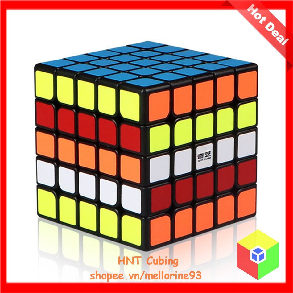 Đồ Chơi Rubik 5x5 QiYi Qi Zheng S Khối Lập Phương 5 Tầng Sticker Viền Đen Stickerless Không Viền