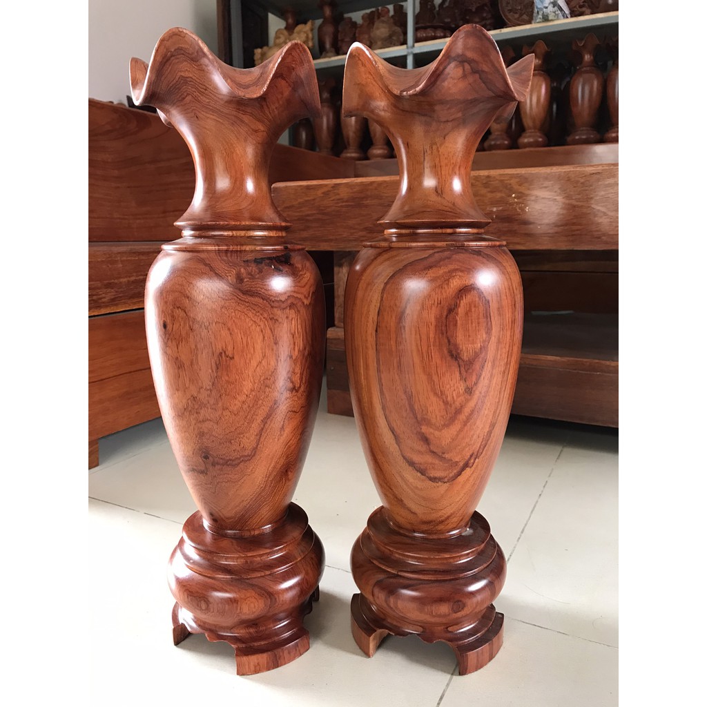 Lục bình gỗ hương Gia Lai cao 50 đường kinh 15cm vân đẹp
