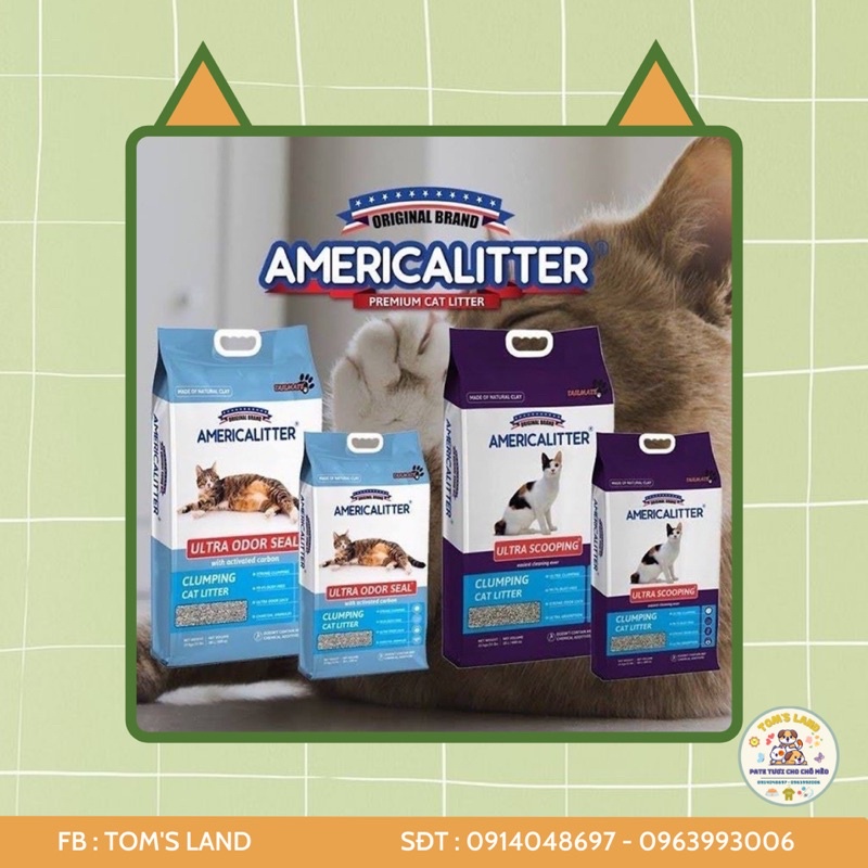 Cát vệ sinh cho mèo America Litter 10L