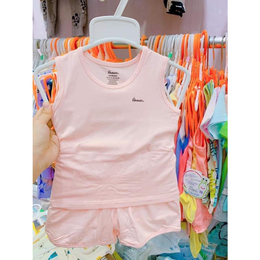 Bộ 3 lỗ/ sát nách sợi tre Avaler họa tiết cho bé gái từ 6-9m đến 3-4y