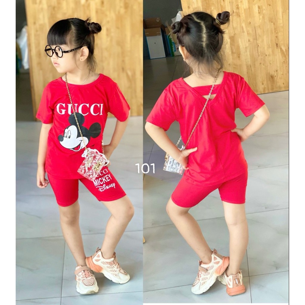 Bộ bé gái size đại - bộ ngố cho bé gái chất cotton mát 068
