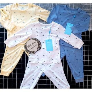 [Sale][Bu Baby - Tay Dài - In Hình Rùa] Bộ Quần Áo Trẻ Em Dài Tay 2019 BU In Rùa Vải Sợi Tre An Toàn Cho Bé