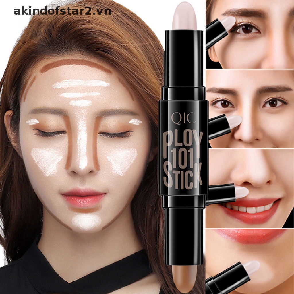 [akin] Makeup Natural Cream Face Eye Foundation Concealer-Contour Pen Highlight Stick [akin]