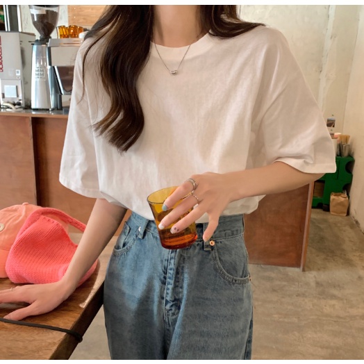 Áo Thun Nữ Cotton Cổ Tròn Mặc Mát Freesize Từ 45-65kg