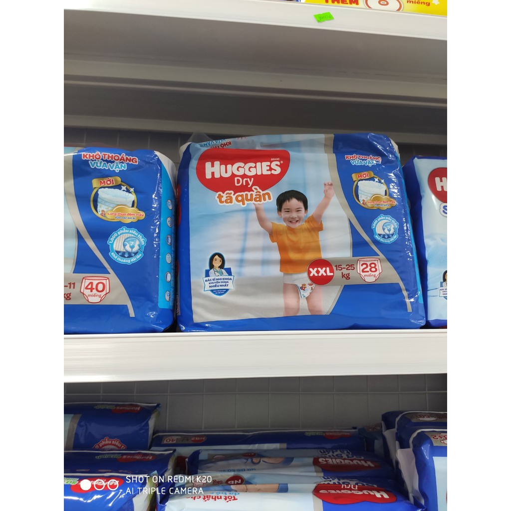 (Cộng 8 miếng) Bỉm/tã quần dán Huggies chính hãng đủ size NB56/S24/M78/L68/XL62/XXL56