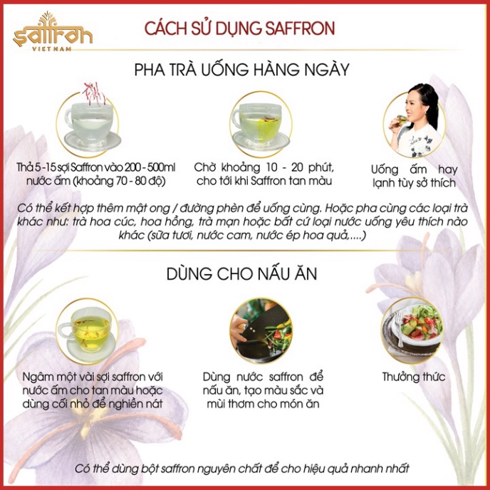 Nhụy hoa nghệ tây Saffron Salam 1gr tốt cho sức khỏe giúp da mịn màng chính hãng