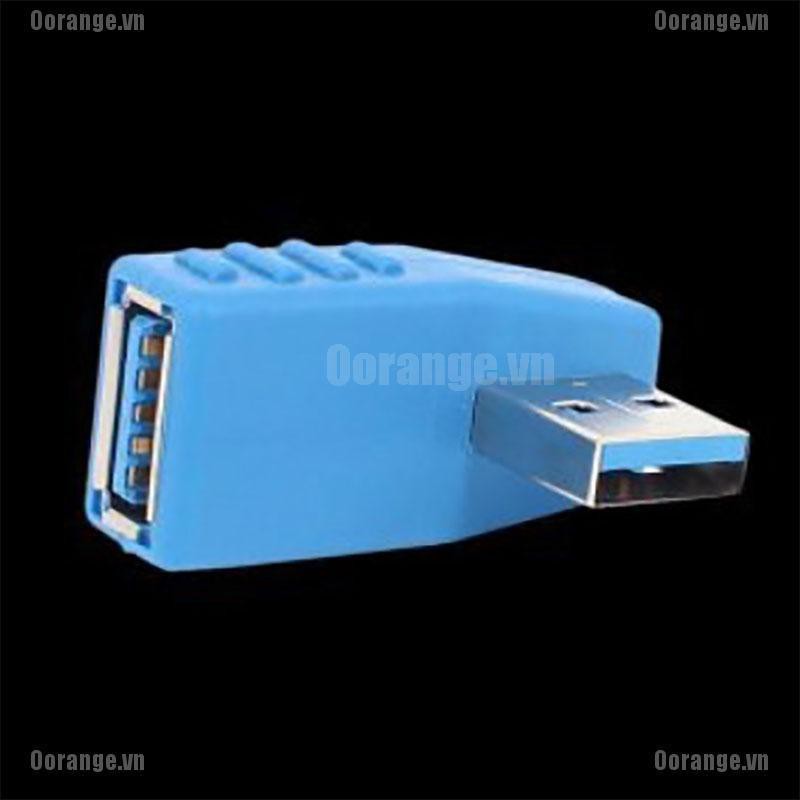 Đầu sạc chuyển đổi USB 3.0 A đực sang cái thiết kế gập 90 độ màu xanh da trời