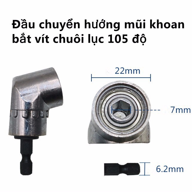 Đầu chuyển hướng khoan bắt vít tiện lợi, phụ kiện máy khoan đa năng