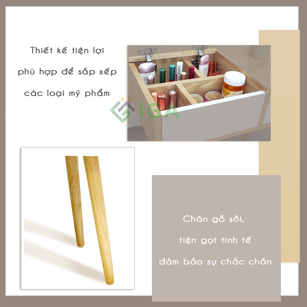 Bàn trang điểm ngồi bệt IGA sắp xếp mỹ phẩm gọn gàng phong cách cực xinh GP143