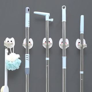 Móc kẹp dán tường treo đồ đa năng | Móc treo chổi, cây lau nhà thông minh