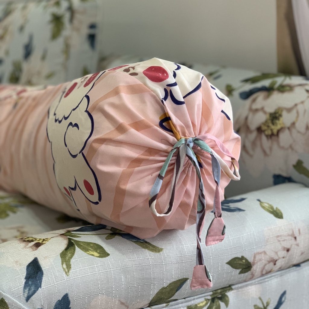 Vỏ gối ôm poly cotton 3D 1mx35cm đồng bộ với set chăn ga