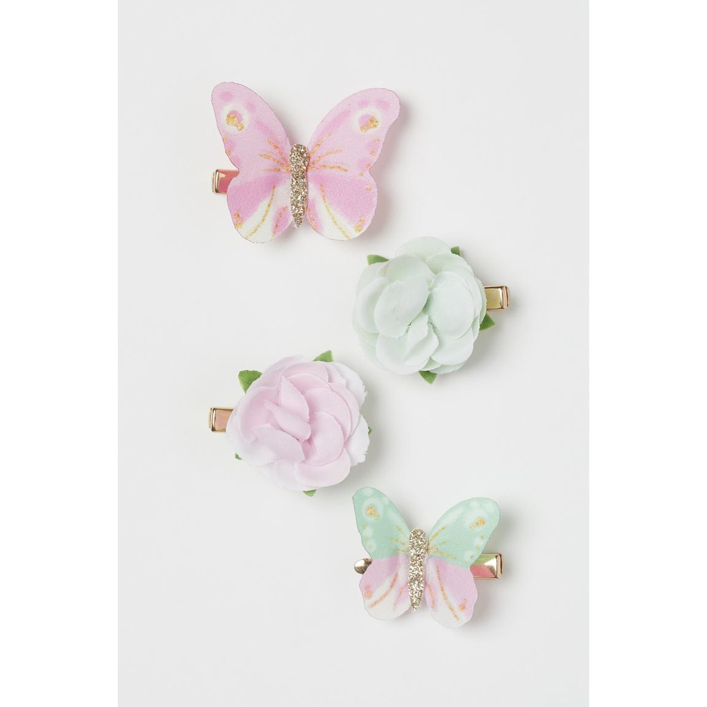 Sẵn set 4 kẹp tóc hình bướm cho bé HM UK