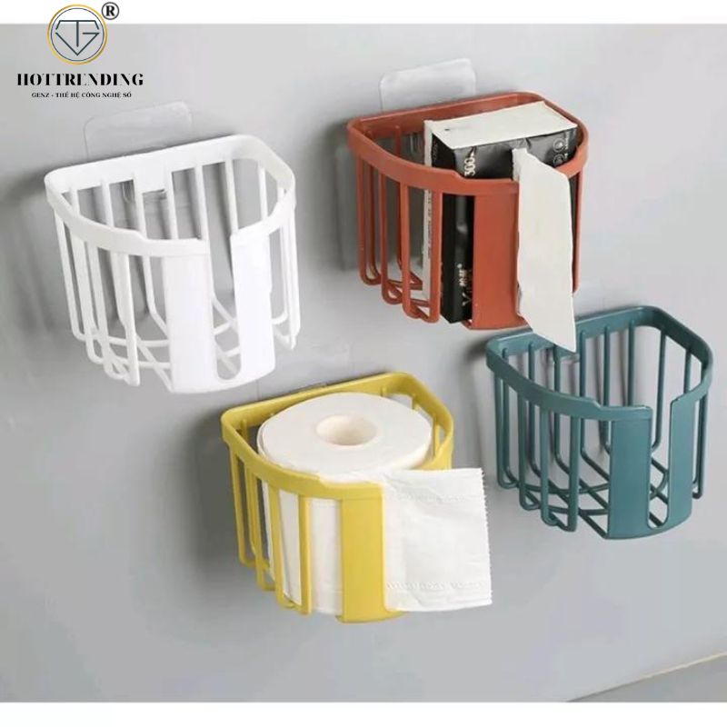 Giỏ Đựng Giấy Vệ Sinh Dán Tường Việt Nhật Tiện Ích, Khay Đựng Giấy Dán Tường Chịu Lực Độ Bền Cao