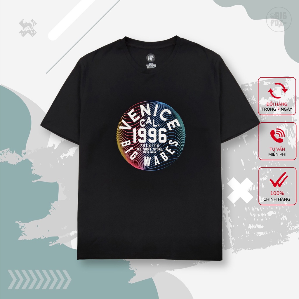 Áo Thun Bé Trai Size Đại Bigfox, Áo Phông Trẻ Em Dáng Rộng In Hình Venice 1996, Chất Cotton Xuất Khẩu 12-15 Tuổi