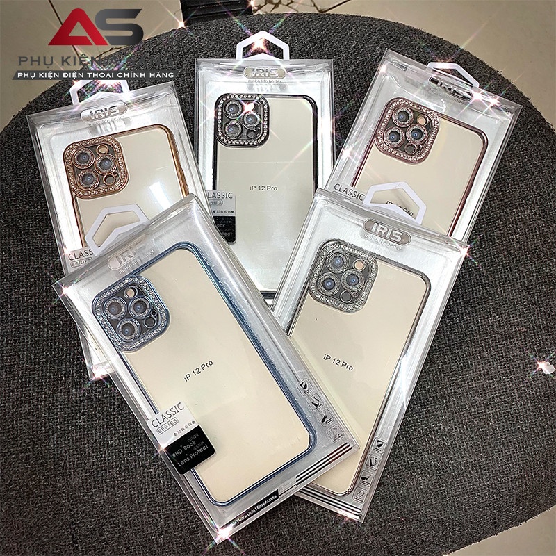 ỐP LƯNG IPHONE ĐÍNH ĐÁ BẢO VỆ VIỀN CAMERA CAO CẤP