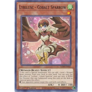 Thẻ bài yugioh lyrilusc - cobalt sparrow - led8-en042 - common 1st edition