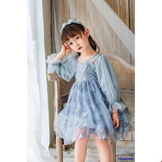 Áo đầm trẻ em tay lỡ tiểu thư cho bé gái