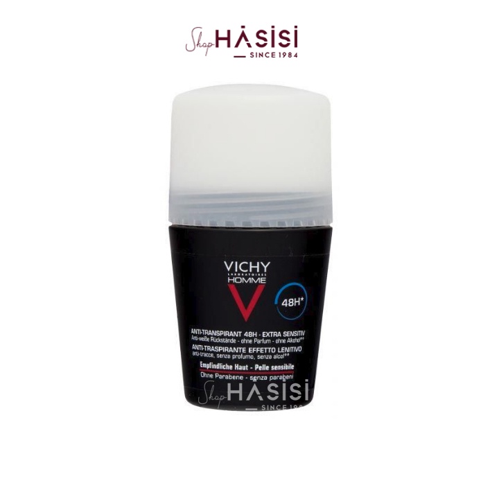 LĂN KHỬ MÙI VICHY - Deodorant Anti-Transpirant 48h 50ml (Chai Đen - Nắp Trắng)