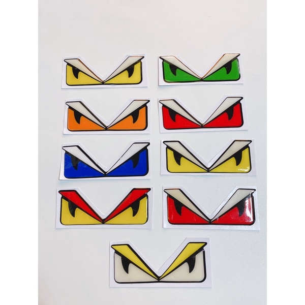 Tem nổi mắt fendi đủ màu 9x3.8cm, tem cao cấp chống thấm nước không bay màu