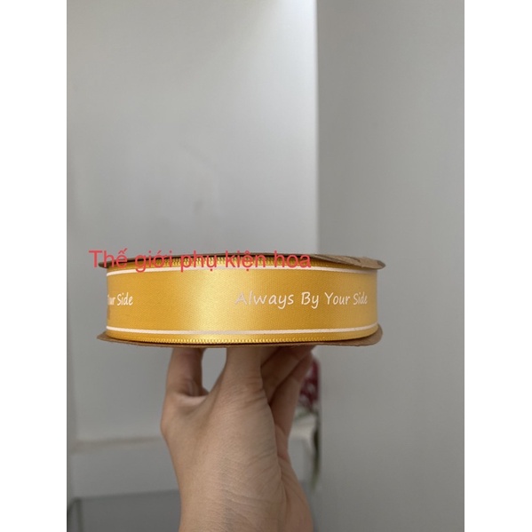 Ruy băng lụa chữ 2.5cm dài 45m