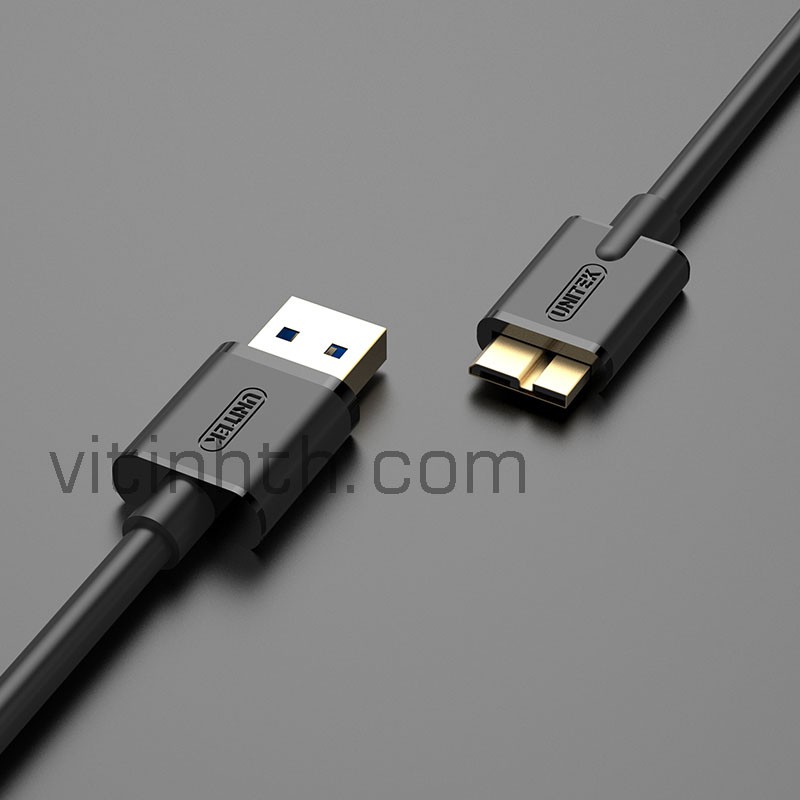 Cáp USB 3.0 tốc độ cao cho ổ cứng gắn ngoài chính hãng UNITEK / USB 3.0 USB-A Male to Micro-B Male - THComputer Q11
