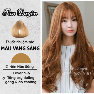 Nhuộm tóc Màu Vàng Sáng màu nhuộm tại nhà ko Tẩy