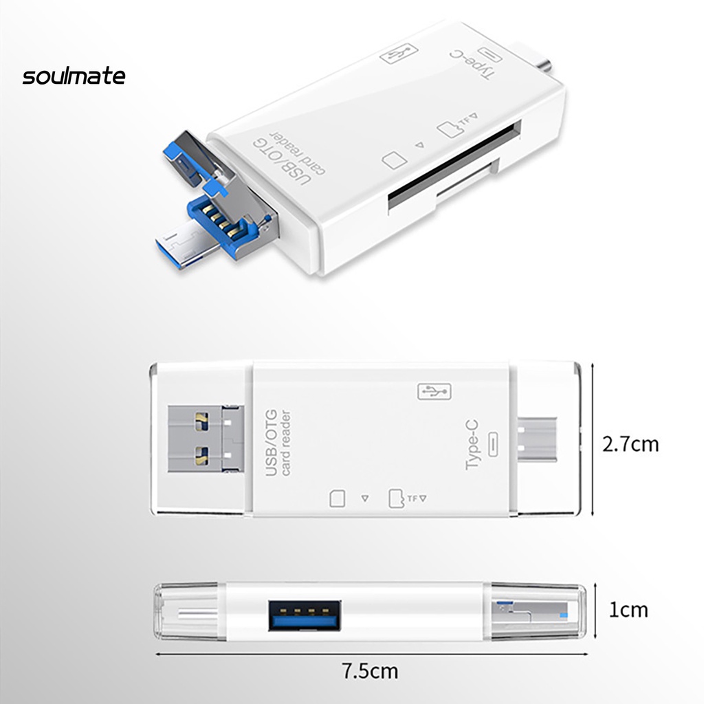 Đầu Đọc Thẻ Nhớ Đa Năng Cổng Usb Type-C Tf-Sd Otg Cho Điện Thoại Di Động