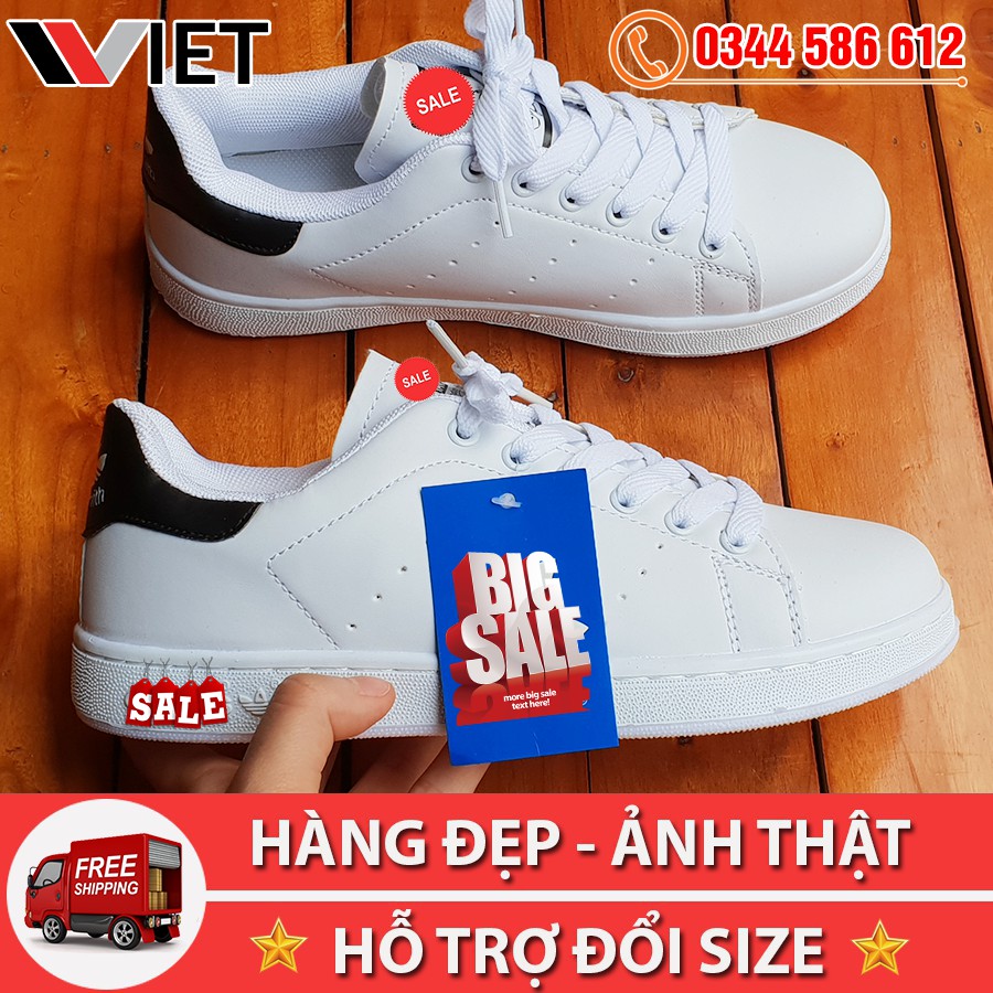 [FREE SHIP TOÀN QUỐC] Giày Thể Thao Stan Smith Trắng Gót Đen Giá Rẻ Siêu Hot