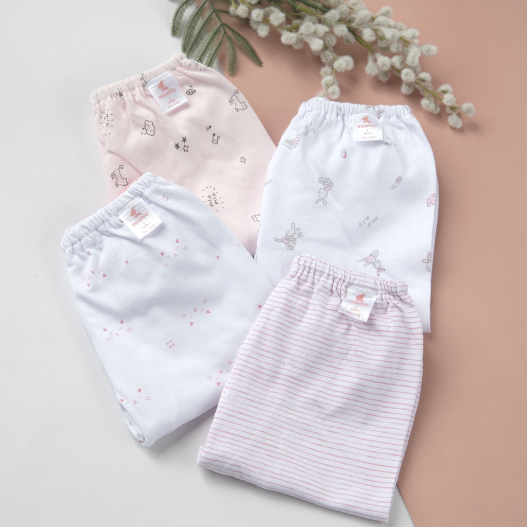 Combo 4 Quần Dài Sơ Sinh MIOMIO Cho Bé Trai, Bé Gái , Vải Cotton
