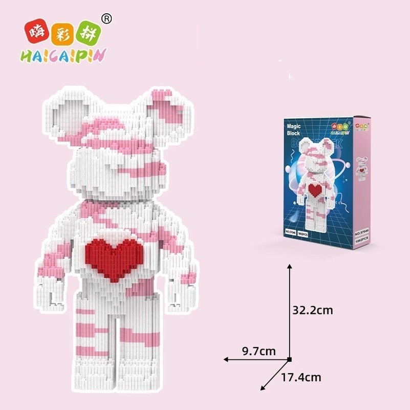 Le.go Gấu Bearbrick jinx ironman 36cm Đồ chơi xếp hình lắp ráp ô chữ phi hành gia cỡ lớn Hàng Đẹp bear brick