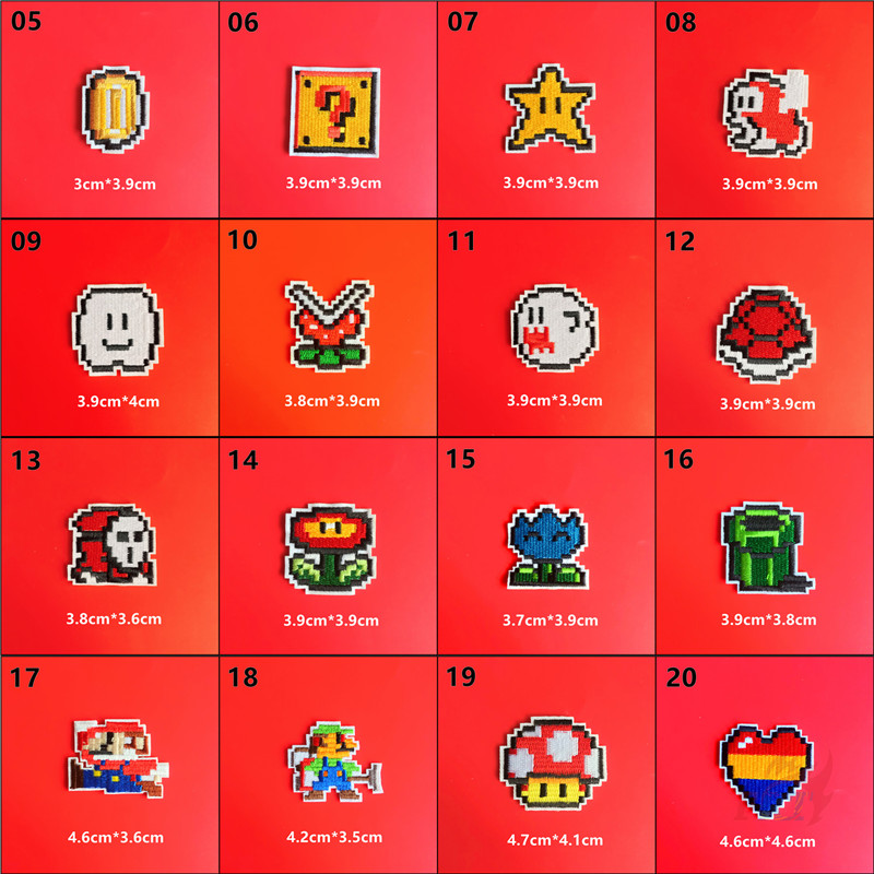 Miếng dán ủi quần áo hình Mario 02: Super Mario Bros sáng tạo độc đáo
