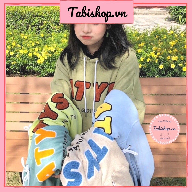 Áo Hoodie nữ ATYS Tabi -Sweater nỉ form rộng tay bồng kiểu dáng vintage cá tính Ulzzang Hàn Quốc