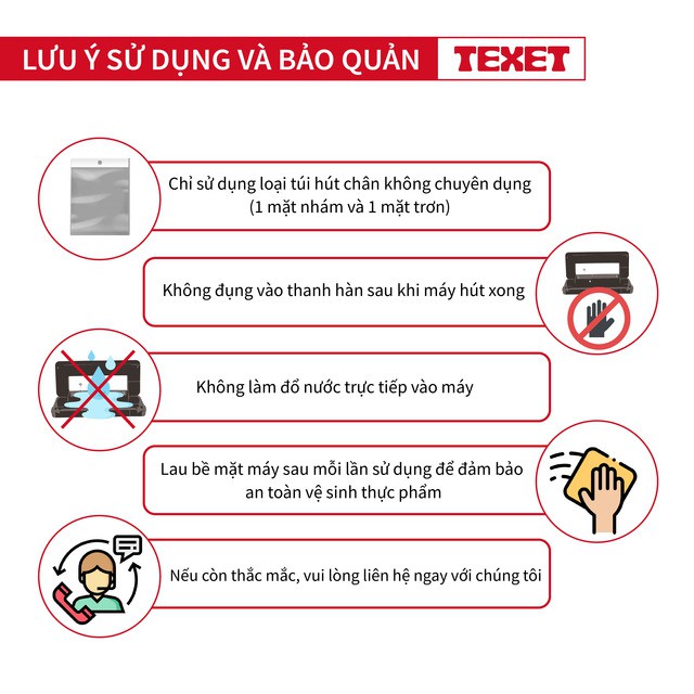 [Ưu đãi Black Friday - Tặng 02 Cuộn Túi] Máy Hút Chân Không Thực Phẩm TEXET VFS-001 Thương Hiệu Từ Anh Quốc BH 12 Tháng