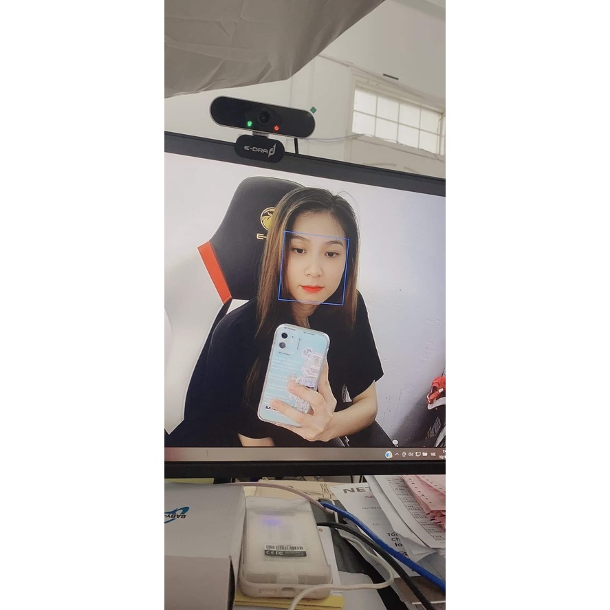 Webcam máy tính E-dra EWC7700 FullHD 1080p/ 30fps - camera PC 1080p có micro học online livestream Ewc77000 - Chính hãng