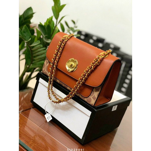 Túi xách Coach Fullbox, logo mã check size 25cm