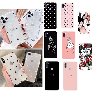 Ốp điện thoại trong suốt in trái tim cho Samsung Galaxy A71 A11 A01 A20S A 71 11 01 2020