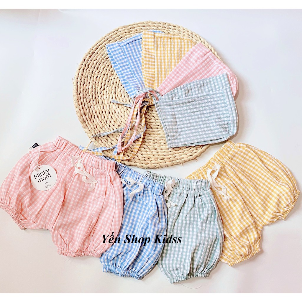 Quần Kèm Mũ  Kẻ Caro Minky Mom Cho Bé (7-17kg) (1257 )