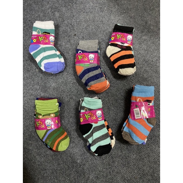 Tất len Kẻ ngang trẻ em size cho bé từ 1 - 3 tuổi