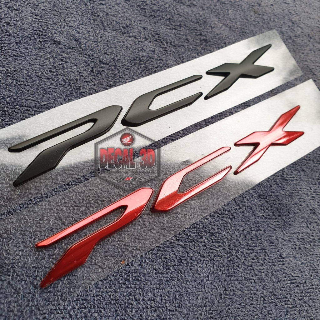 Tem chữ nổi PCX 125 150 đời 2017 - 2019 màu đen & đỏ hàng zin cao cấp siêu nét không bong chóc