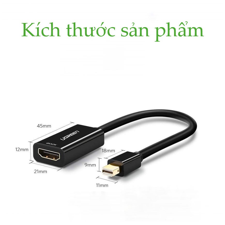 Cáp chuyển đổi MD112 Mini DisplayPort đầu đực sang HDMI đầu cái, dài 25cm, hỗ trợ 4K*2K/30Hz