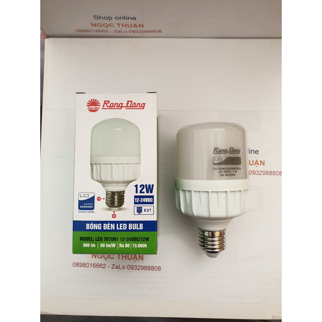 Bóng LED Trụ Kẹp Bình V DC / 12W Rạng Đông Chip Led Samsung